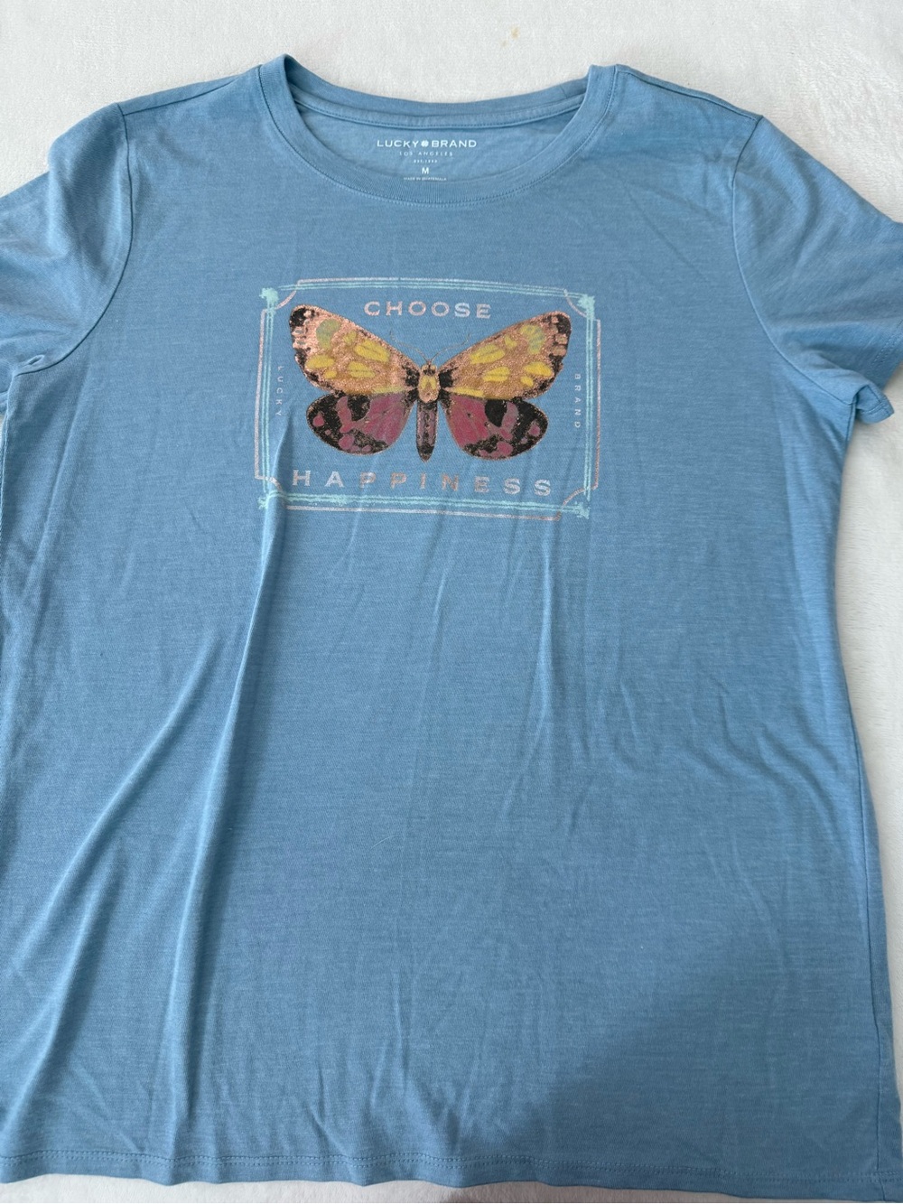 Lucky Brand T-shirt butterfly "Choose Happiness" Women’s M D83
